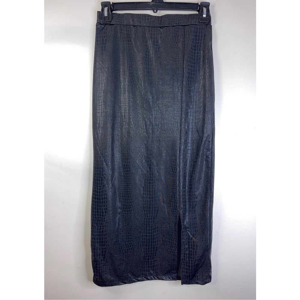 Joocy Babi Black Croc Print Women’s Maxi Skirt Size 6 EUC #60